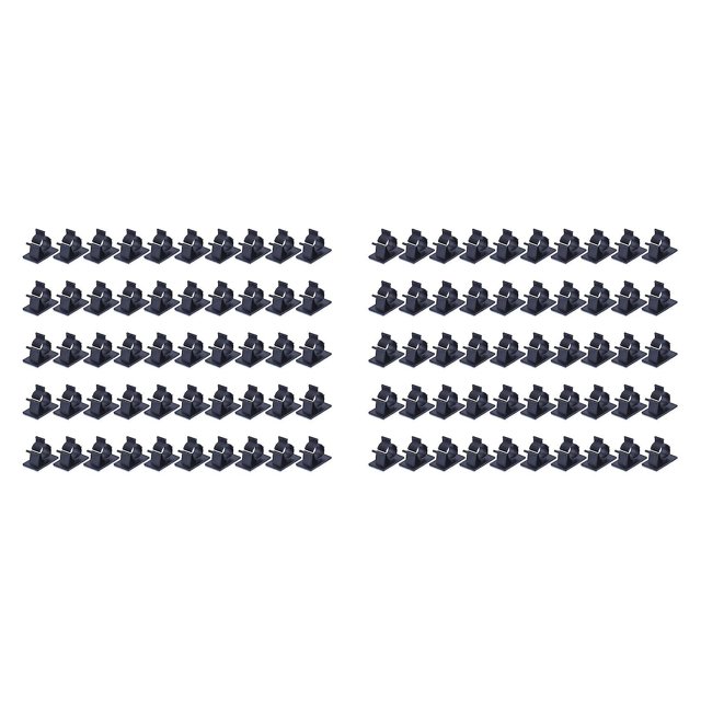 Clips de cable ajustables Abrazaderas de alambre de nailon adhesivas negras 100 piezas