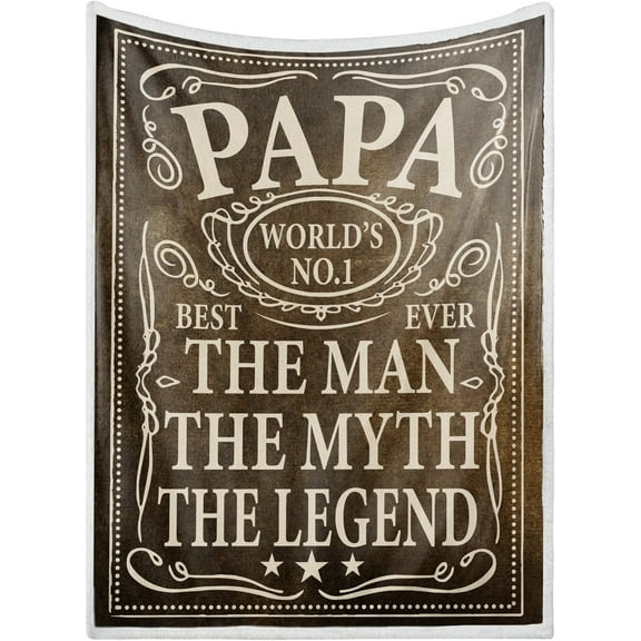Papa Gifts for Grandpa, Throw Blanket for Grandfather, Presents from Granddaughters Grandsons for Christmas, Birthday, Father''s Day - 50" x 60" The Man The Myth The Legend