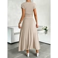 thumbnail image 7 of Women's Short Sleeve Slim Fit Long Dress Set - 92% Viscose, 8% Elastane, 7 of 7