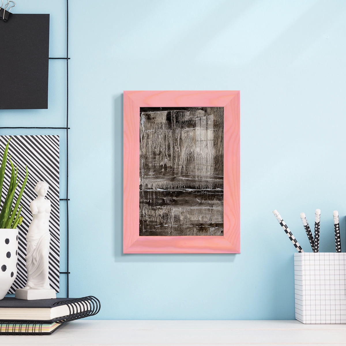 Continuum III -Framed Print w/glass-Sunset Pink