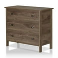 thumbnail image 2 of Furniture of America Reyes Commode Rustique en Bois à 3 Tiroirs en Noyer Vieilli, 2 of 7