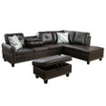 thumbnail image 2 of Aukfa Sectional Sofa, Living Room Couch with Storage Ottoman, Cup Holder, Right Facing Chaise, Brown, 2 of 10