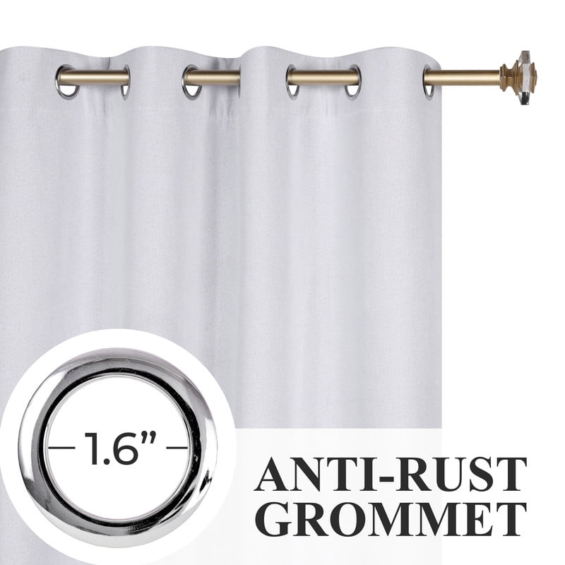Superior Neal 100% Blackout Curtains Set of 2, Grommet Curtain Pannel Pair, Platinumn, 52"W x 108"L