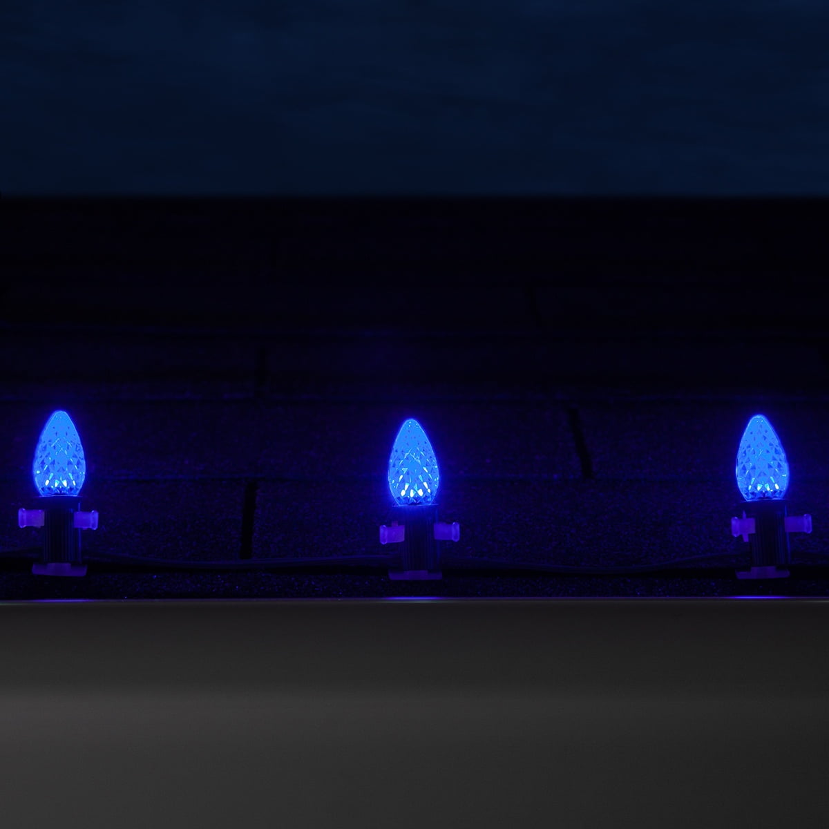 Opticore Blue C7 LED Christmas Lights, C7 Christmas Lights with Shatterproof Christmas Bulbs, 25 Lights, 25’