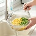 thumbnail image 5 of Multifunctional Rice Strainer with Handle, Fine Mesh Plastic Colander for Washing Fruits Vegetables Draining Pasta, Space-Saving Kitchen Basket, 5 of 6