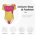 thumbnail image 6 of Easygdp Red Ice Cream Women's One-Piece Swimsuit Slim Fit Crew Neck Bodysuit Athletic Swimwear with Concealed Buckle - X-Large, 6 of 9
