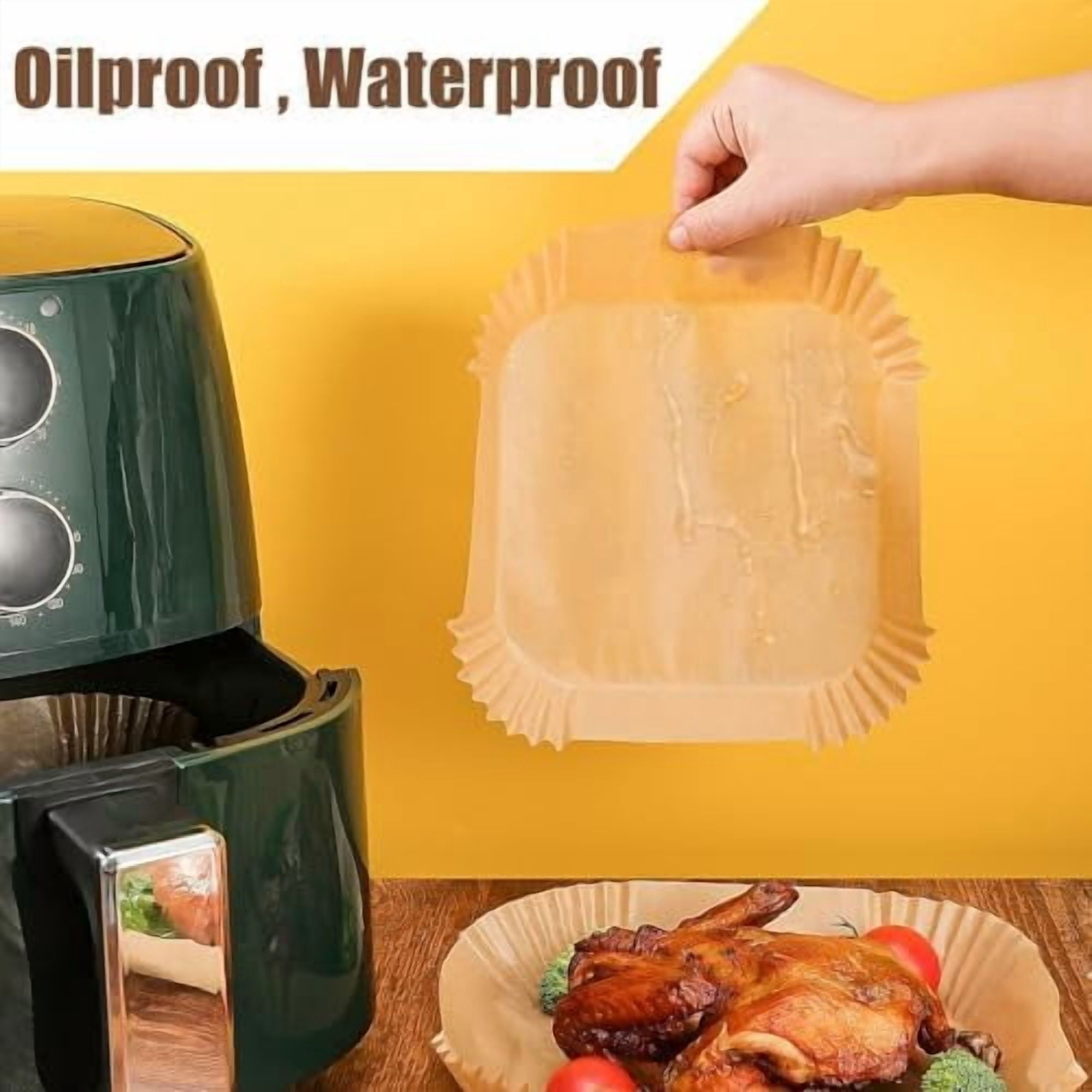 9.5 Inch Paper Air Fryer Liners Disposable,130 Pcs Square Air Fryer Parchment Liners, Suitable for 5-8 Qt,Non-stick &Oil-proof Parchment Paper for Frying