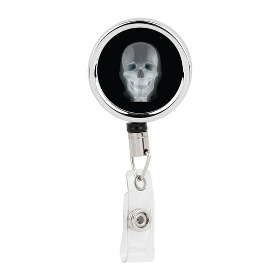 Koyal Wholesale Retractable Badge Reel Holder With Clip, X RAY Skull Radiologist