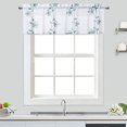 thumbnail image 1 of Cortinas pequeñas blancas transparentes con bordado floral para baño, semitransparentes, de 114 cm de largo, con bolsillo para barra, 66 cm de ancho x 114 cm de largo, 2 paneles, 1 of 8