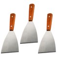 thumbnail image 3 of GOOHOCHY 3 piezas de raspador de parrilla de acero inoxidable, espátulas para plancha inclinadas, pala para carne, espátulas para carne de acero inoxidable, 3 of 8