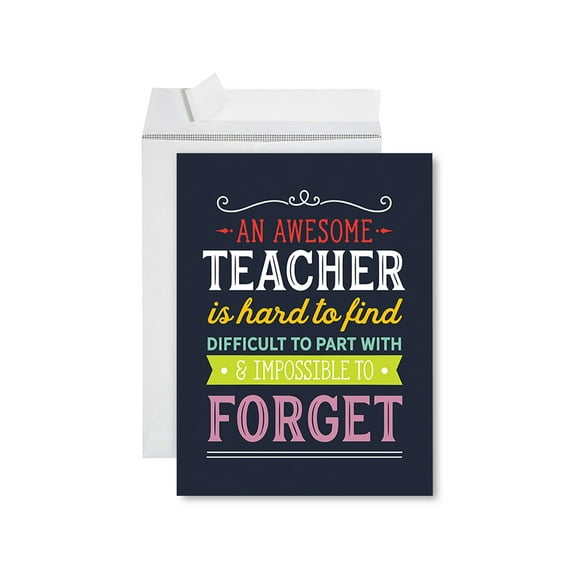 Koyal Wholesale Jumbo Teacher Appreciation Cards - Best Staff Creative Thank You Card with Envelope, Hard To Find