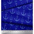 thumbnail image 3 of Soimoi Blue Rayon Fabric Anchor Hook Nautical Print Fabric by the Yard 56 Inch Wide, 3 of 3
