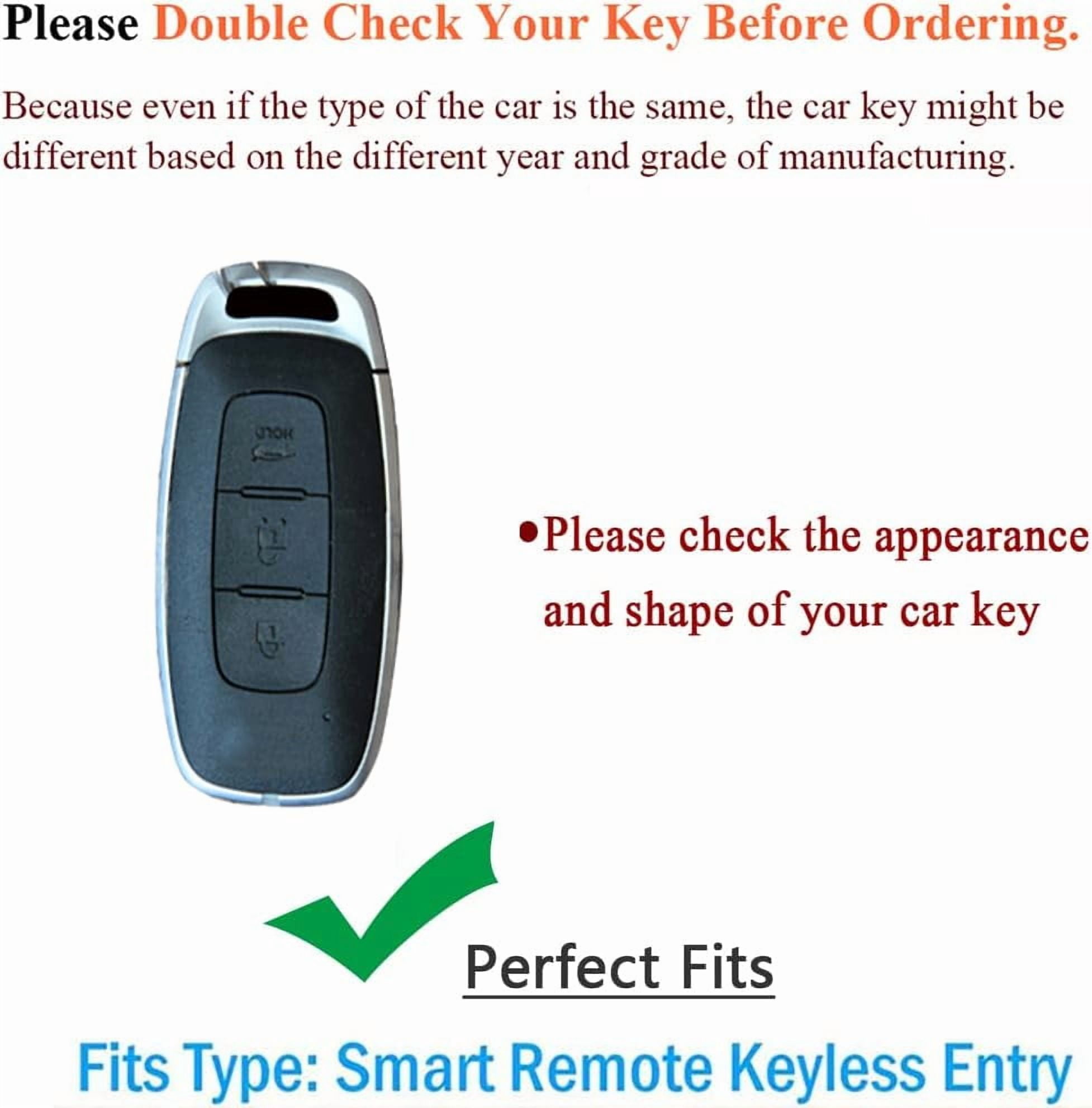 Metal Leather 3 Button Smart Key Fob Cover Fit for Nissan Pathfinder 2023 Ariya Kicks X-Trail Rogue Accessories Keyless Key Holder with Keychain