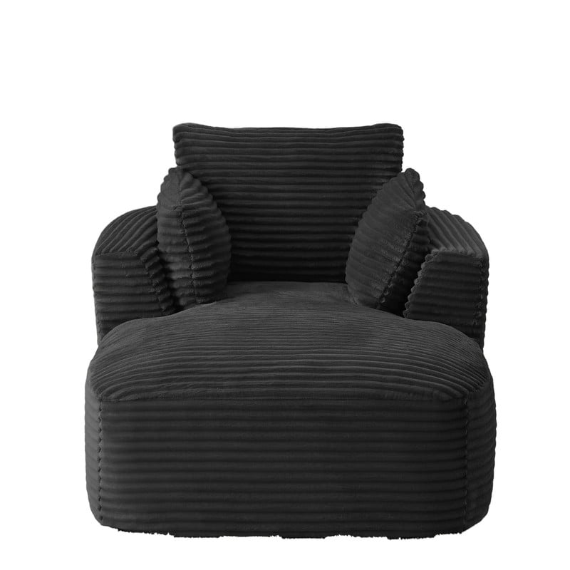 Modern Oversized Corduroy Chaise Lounge Chair, Corduroy Upholstered Modern Sleeper Sofa Lounger Chair for Living Room/Dorm/Apartment, 45.3''x64.6''