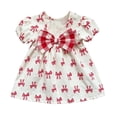 thumbnail image 4 of Teylalorva Girls Midi Dress, Cute Graphic Short Sleeve Summer Ruffles Casual Party Sundress Red Size 2, 4 of 7