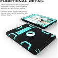 thumbnail image 3 of Case for iPad Mini 5 (2019), Slim Duty Drop Proof Shockproof Protective Armor Cover with Built-in Stand for Apple iPad 7.9 Inch 2019 Release (Black+Aqua), 3 of 14