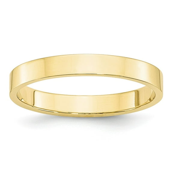 10K Yellow Gold Ring Band Wedding Standard Flat 3mm LTW Size 6.5
