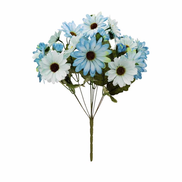 Ramo de flores artificiales Jumpingount de tela de seda color azul 45 cm