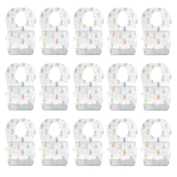 15pcs Disposable Bibs Stain Odor Resistant Toddler Bibs Cartoon Toddler Bibs