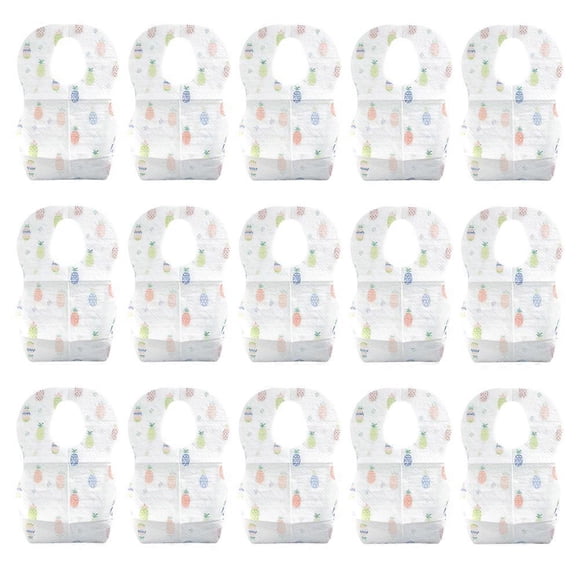 15pcs Disposable Bibs Stain Odor Resistant Toddler Bibs Cartoon Toddler Bibs