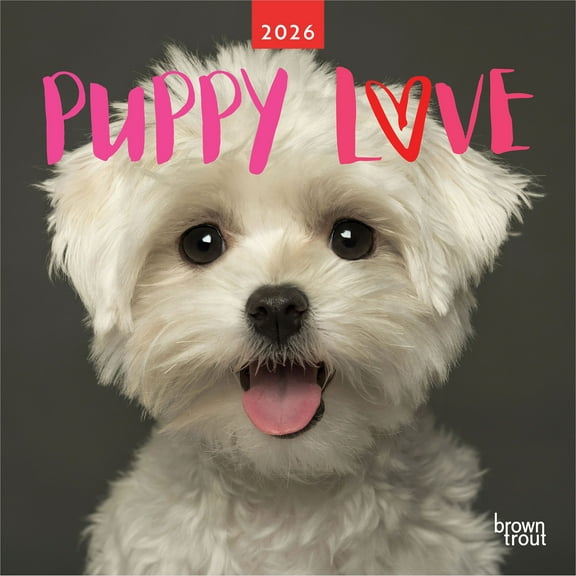 Puppy Love 2026 12x24" (Hanging) Square Wall Calendar | Plastic-Free | BrownTrout