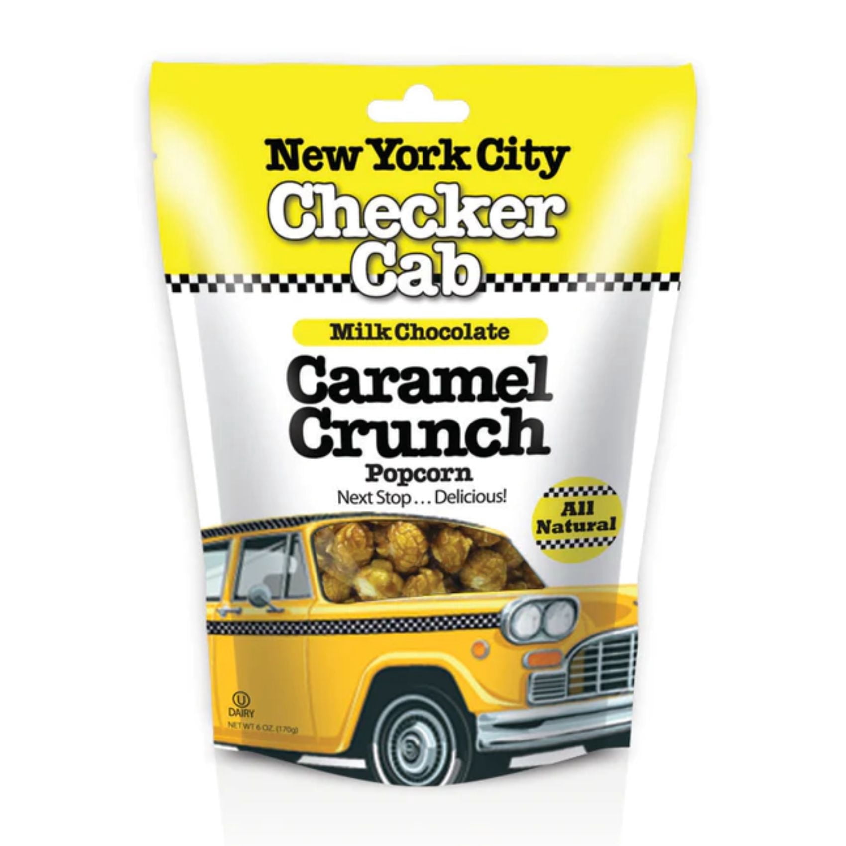 Sugar Plum Chocolates NYC Checker Cab Popcorn Gourmet Milk Chocolate Caramel Crunch 3 Bags 18 oz Total