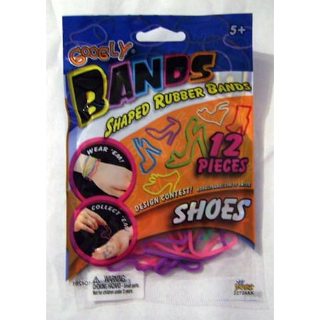 Googly Bands Shaped Rubber Bands - 12 Pieces - Shoes