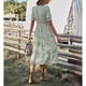 thumbnail image 4 of Vestido con borlas y lazo,Vestido a rayas de verano para mujer, vestido con mangas con volantes, vestido con volantes, rendimiento de primer nivel, 4 of 6