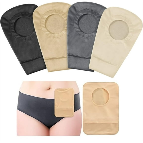 A set of 4 Pcs Stretchy Bag Cover,Multi-Color Ostomy Bag Cover,Colostomy Protective Bag,Bag-Making Protective Cover,Washable Pouch Liner for Women Men Lightweight Care (Multi-Color)