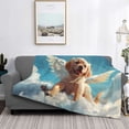 thumbnail image 2 of Fotbe Cute Angel Winged Dog Manta de Franela con Estampado, Manta Ultrasuave para Cama, Sofá, Auto, Hipoalergénica y Antibolitas-60"x50", 2 of 6