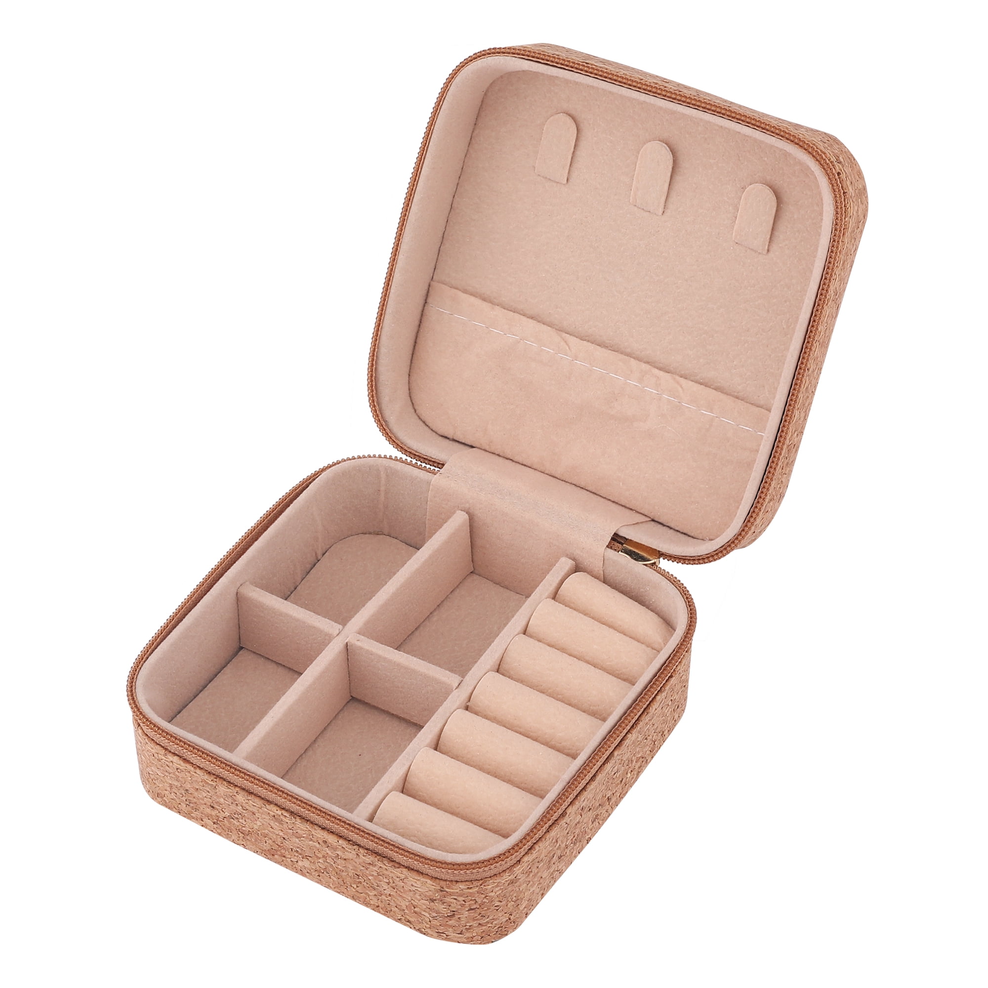 Unique Bargains Vintage Mini PU Leather Jewelry Box with Zipper Brown Owl Pattern