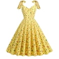 thumbnail image 1 of FcBaudy Robe à Manches Courtes à Col en V, Robes d'Été pour Femmes, Robes pour Femmes Mode Robe Vintage pour Femmes Sans Manches à Col en V Robe Imprimée pour Femme, 1 of 2