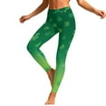 thumbnail image 2 of LYEAA Womens Plus Size Leggings St Patrick's Day Elastic Waist Tights Stretchy Ankle Length Clover Printed Pants, 2 of 8