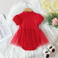 thumbnail image 4 of Otqutp Baby Girls Cute Solid Color Romper Robe Cotton Japanese Pajamas Short Sleeve Romper Tulle Tutu Dress Summer Clothes(Red-a,0-3 Months), 4 of 9