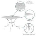thumbnail image 4 of Bowery Hill 35.5" Square Steel Flower Print Patio Dining Table in White, 4 of 8