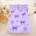 thumbnail image 5 of Manfei Coquette Bow Bed Sheets,Purple Dreamy Bowtie Full Size Sheets,4-Piece,1 Flat Sheet,1 Fitted Sheet and 2 Pillowcases, 5 of 6