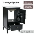 thumbnail image 4 of 20-inch bathroom vanity with sink, bathroom cabinet, ample storage space, with door, door shelf storage rack, adjustable footrest, drawer, black, 4 of 9