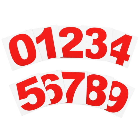 Uxcell 6 Inch Reflective Number Stickers 0-9, 2 Set Vinyl Mailbox Number Self-Adhesive, Red