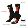thumbnail image 6 of Women Crew Graphic Print Tube Socks Italia Italian Flag Italy Pattern Design Ladies Socks, 6 of 7