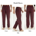 thumbnail image 3 of LNFINTDO 2 Pack Mens Flannel Pajamas Pants Plaid Pajama Bottoms Cotton Pj Pants for Men Sleep Loungewear, Red & Navy Stripe, Medium, 3 of 7