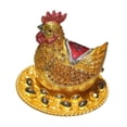 thumbnail image 2 of Organizador de joyería Decoración de esculturas de pollo Organizador de baratijas decorativas Pendientes Oro, 2 of 8