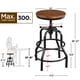 thumbnail image 3 of Taburete de bar Yaheetech Industrial Vintage Rustic Metal Brown, 3 of 9