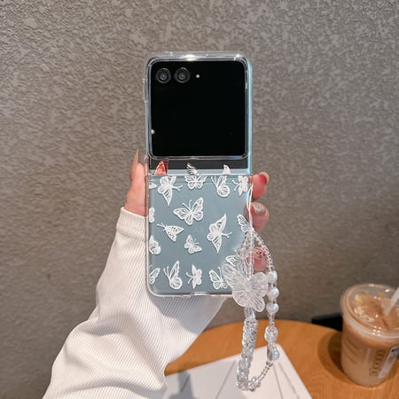 ELEHOLD Cute Pattern Clear Phone Case For Motorola Razr 2025/Razr 2024, Anti-Yellowing Transparent Rugged Hard PC Shockproof Case Cover with Charm Strap for Girls Teens,M21