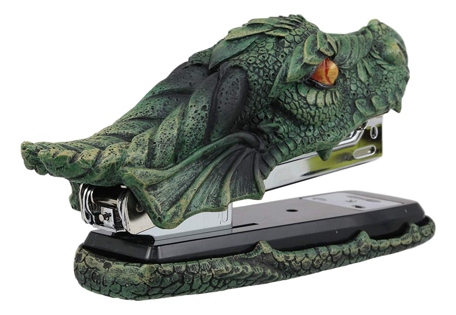 Legendary Green Fire Dragon Head Stapler Light Duty Office Desktop Stationery