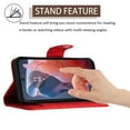thumbnail image 5 of Wallet Case for Motorola G Stylus 5G (2025) with Card Cash Slots, Luxury Premium PU Leather Kickstand Shoulder Strap Lanyard Shockproof Anti-Fall Full Body Protective Flip Shell, Red, 5 of 8