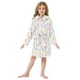 thumbnail image 6 of FORMRS Niños Bathrobe Unisex Hooded Robe Soft Plush Pajamas Sleepwear, Size 7-9T, Colorful Ice Cream Pattern, 6 of 7