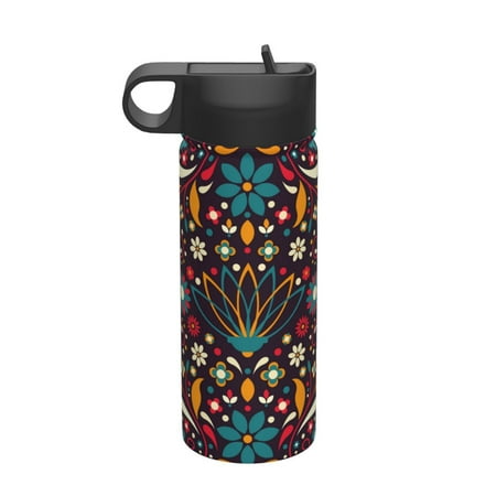 

Daiia Colorful Mexican2 Printed 18oz Sports Insulated Kettle With Straw Water Bottle For Running Hiking Cycling Climbing Mens Woman S Sports Water Bottle