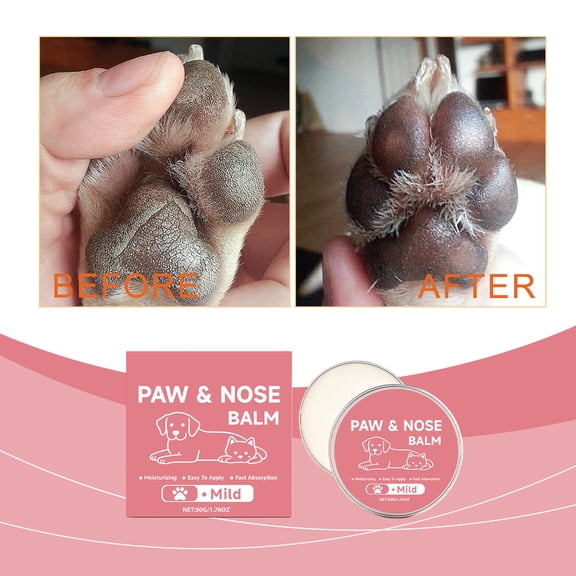 Qiopertar Pet Moisturizing Paw & Nose Balm, Dog Paw Balm for Dry Cracked Paws, Cat Nose Balm, Protective Healing Wax for Dogs Cats Paws Nose Elbows