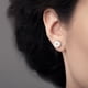 thumbnail image 5 of Pendientes de botón para mujer, pendientes de botón, pendientes de botón para mujer, pendientes de flores con separación de temperamento, pendientes, pendientes, 5 of 5