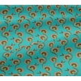 thumbnail image 4 of oneOone Cotton Jersey Turquoise Green Fabric Leaves & Flower Floral Dress Material Fabric Print Fabric By The Yard 58 Inch Wide, 4 of 4
